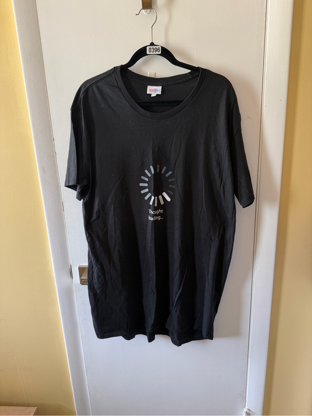 LuLaRoe Black Short-Sleeve Tee with Loading Graphic